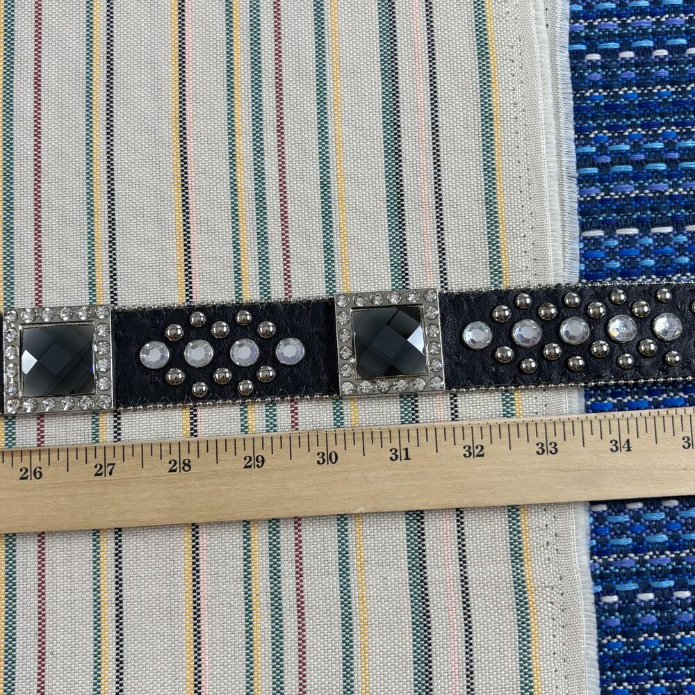 Wholesale By ATLAS Belt Womens Large Black Rhinestone Western Bling Studded - Picture 5 of 16